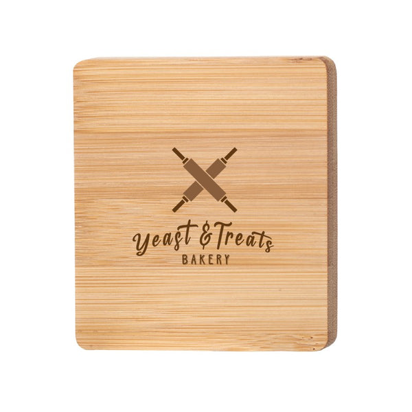 BCBO-COAST-2 | Square Bamboo Coaster with Bottle Opener (2 Color Imprint)