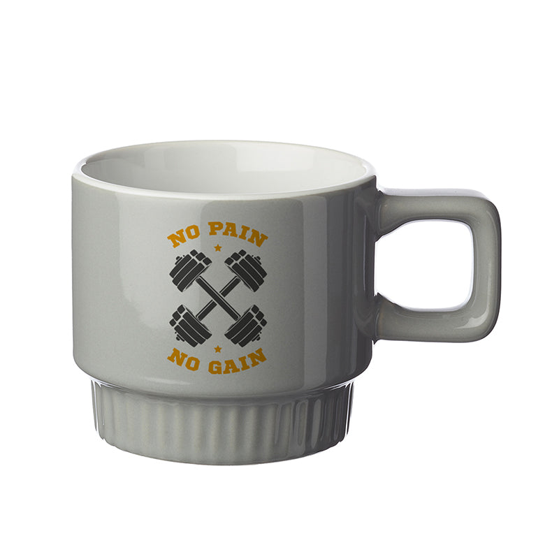 CM25-2 | 10 oz. Ridged Super Stacker Ceramic Mug (2 Color Imprint)