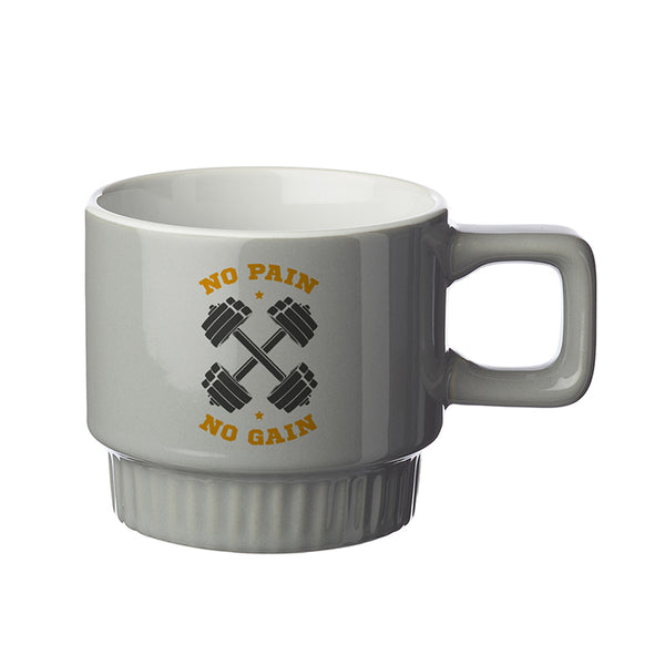 CM25-2 | 10 oz. Ridged Super Stacker Ceramic Mug (2 Color Imprint)