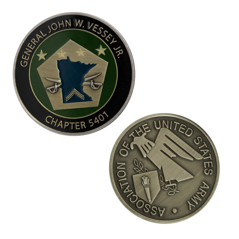 COINBR-15-1 | 1.5" Brass Challenge Coin (4 Colors on 1 Side)