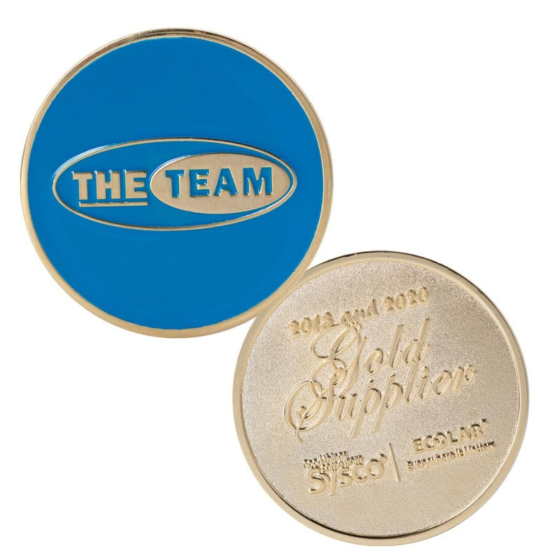 COINBR-175-1 | 1.75" Brass Challenge Coin (4 Colors on 1 Side)