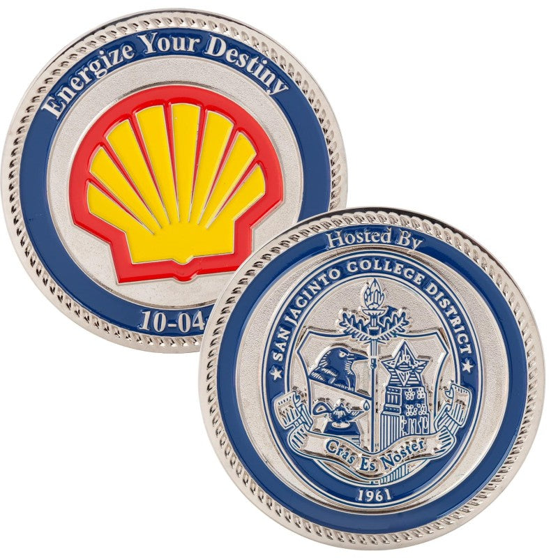 COINBR-25-2 | 2.5" Brass Challenge Coin (4 Colors on Both Sides)