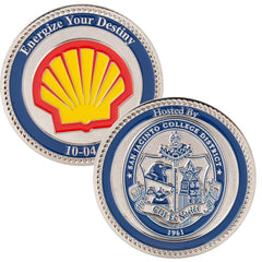 COINBR-25-2 | 2.5" Brass Challenge Coin (4 Colors on Both Sides)
