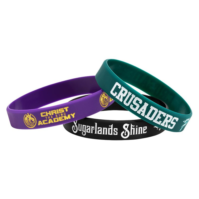 DBCF-12 | 1/2" Debossed Silicone Wristband with Colorfill