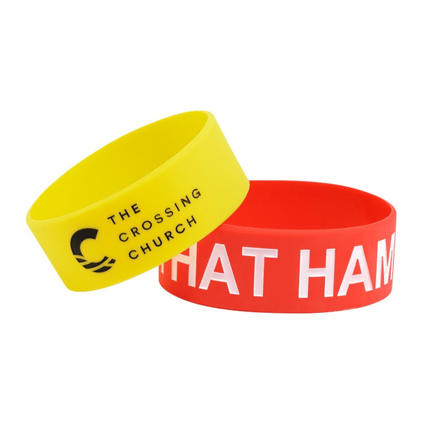 DBCFR-1 | 1" Rush Debossed Silicone Wristband with Colorfill