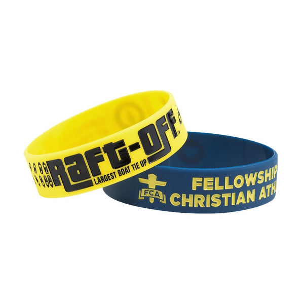 DBCFR-34 | 3/4" Rush Debossed Silicone Wristband with Colorfill