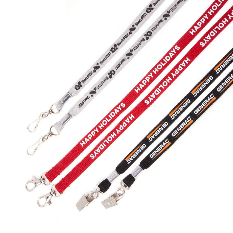DEND-12 | 1/2" Double Ended Flat Polyester Lanyard