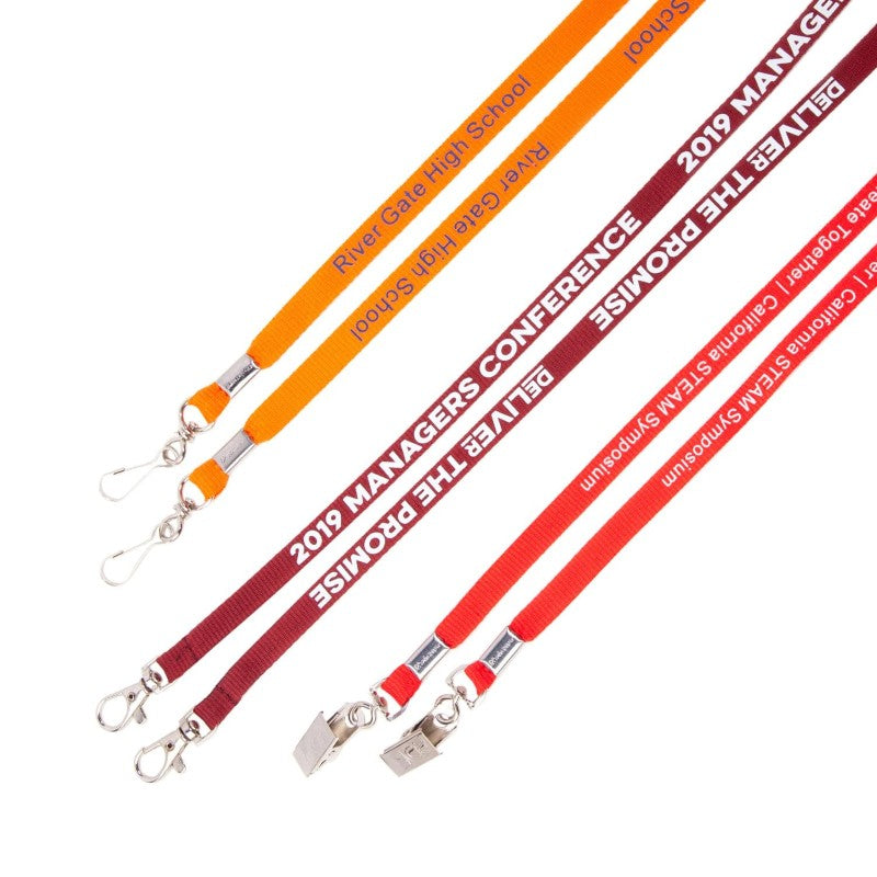 DEND-38 | 3/8" Double Ended Flat Polyester Lanyard