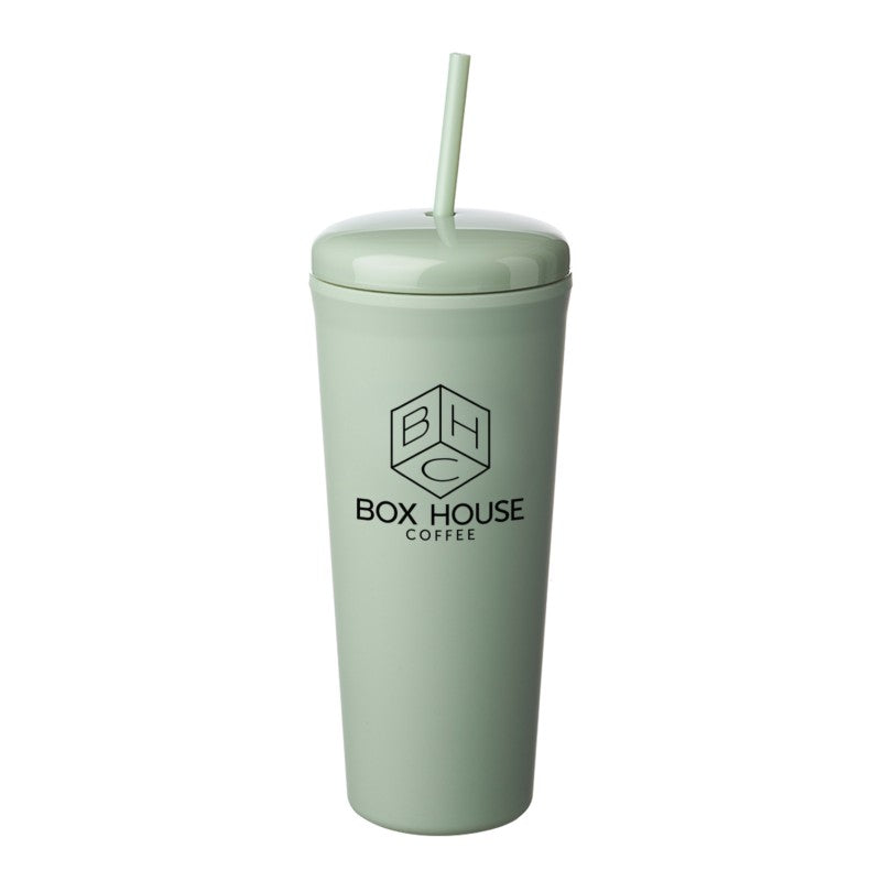 DTM25-1 | 25 oz. Dome Rubberized Plastic Travel Mug (1 Color Imprint)