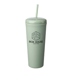 DTM25-1 | 25 oz. Dome Rubberized Plastic Travel Mug (1 Color Imprint)