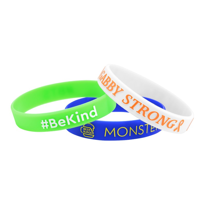 EIPR-12 | 1/2" Rush Embossed Silicone Wristband with Imprint