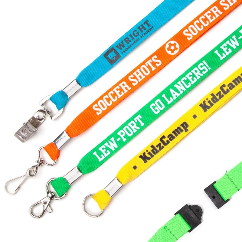 FPLY-58 | 5/8" Flat Polyester Youth Lanyard with Breakaway