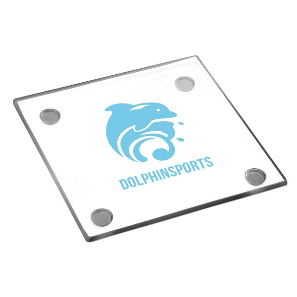 GS-COAST-1 | 4" Glass Square Coaster (1 Color Imprint)