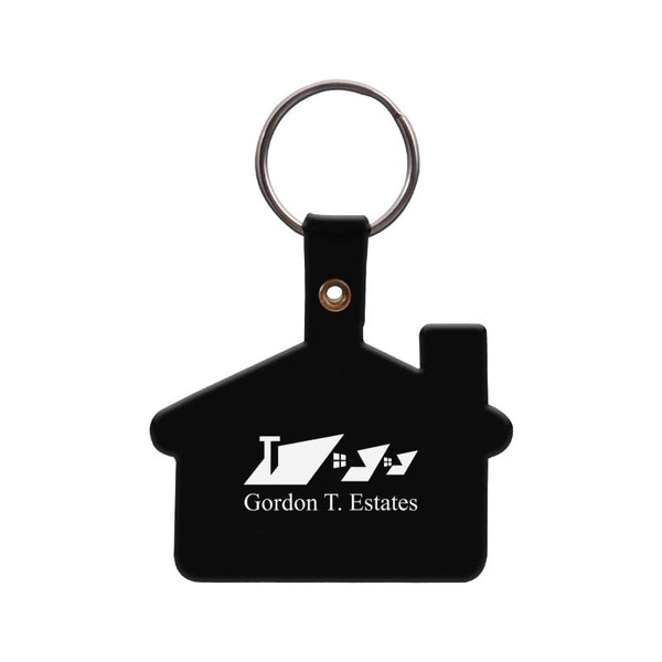 HSKT-1 | House Shaped Soft Plastic Key Tag (1 Color Imprint)