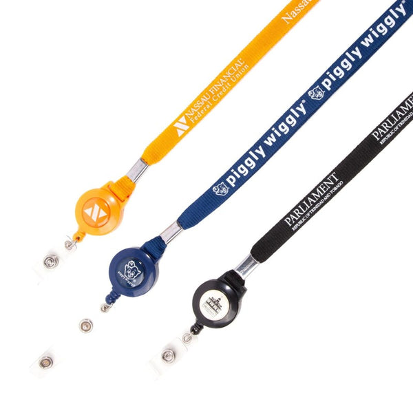 IDP-30-FPL-12 | 1/2" Flat Polyester Lanyard with Badge Reel