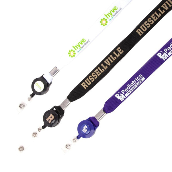 IDP-30-FPL-34 | 3/4" Flat Polyester Lanyard with Badge Reel