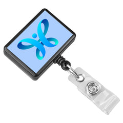 IDP-390X | Custom Rectangle Badge Reel with Clear Vinyl Strap