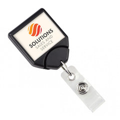 IDP-800X | Custom Square Badge Reel with Swivel Belt Clip