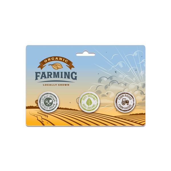 IDP-BTP3-1 | Three 1" Pin-Back Buttons on Backing Card