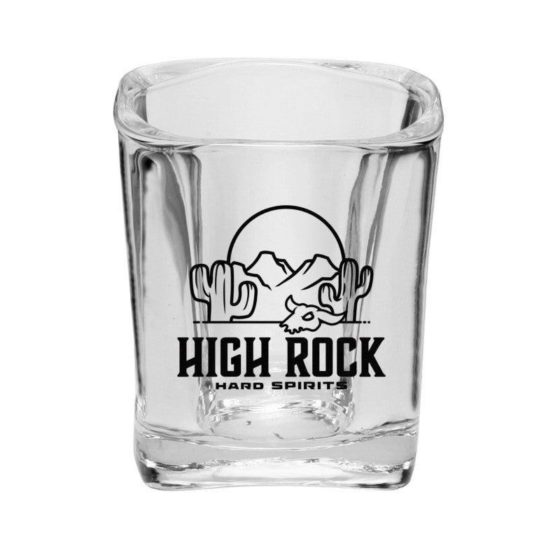 IDP-SG20-1 | 2 oz. Rounded Square Shot Glass (1 Color Imprint)