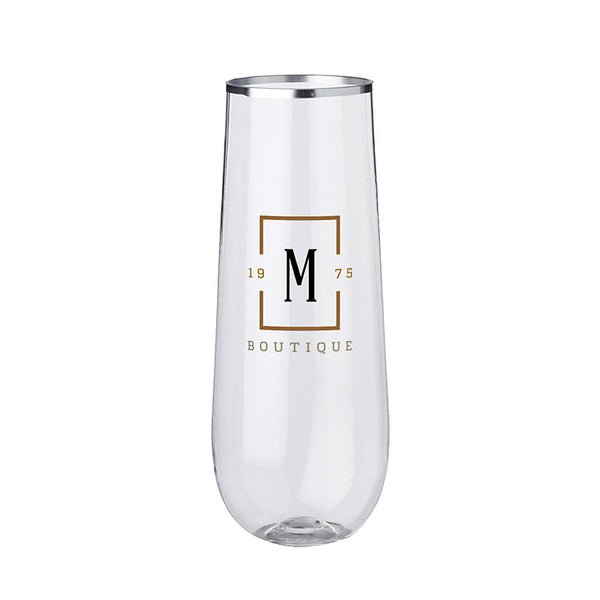 LWG9-F | 9 oz. Luxor Plastic Stemless Wine Glass (Full Color Imprint)
