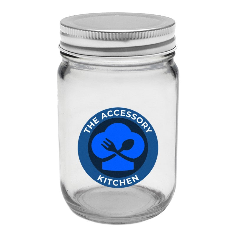 MJSC12-F | 12 oz. Mason Jar Storage Container (Full Color Imprint)