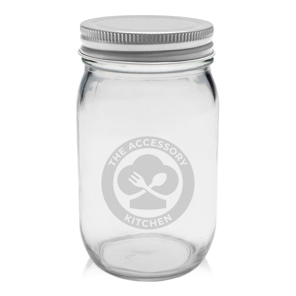 MJSC16-E | 16 oz. Mason Jar Storage Container (Engraved Imprint)