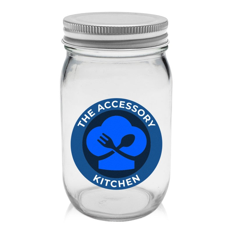 MJSC16-F | 16 oz. Mason Jar Storage Container (Full Color Imprint)