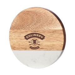 MWBO-COAST-1 | Natural Beauty Marble and Wood Coaster (1 Color Imprint)