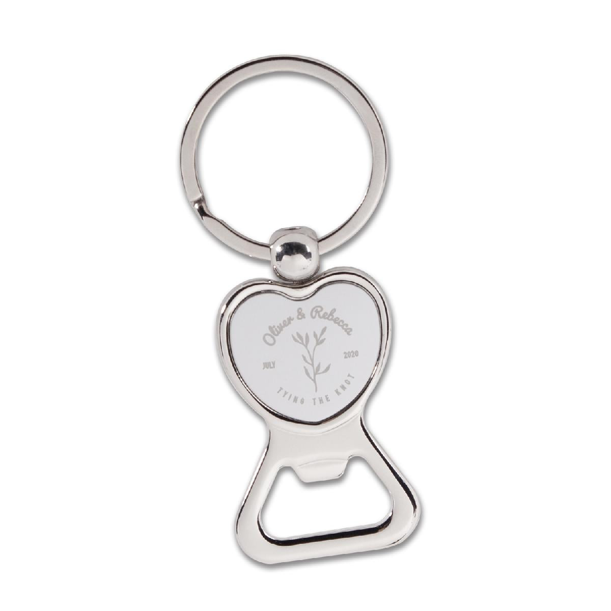 O-HSB | Heart Shaped Chrome Bottle Opener Key Tag