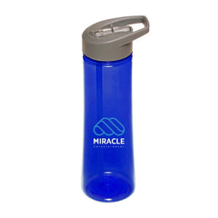 PL22-2 | 22 oz. Aqua Plastic Sports Water Bottle (2 Color Imprint)