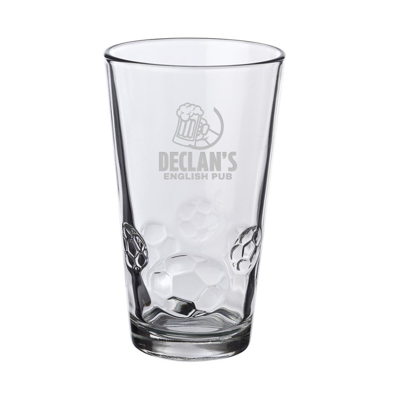SBPG16-E | 16 oz. Soccer Bottomed Pint Glass (Engraved Imprint)