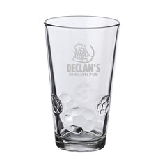 SBPG16-E | 16 oz. Soccer Bottomed Pint Glass (Engraved Imprint)
