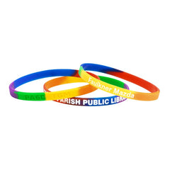 SRSB-14 | 1/4" Segmented Rainbow Silicone Wristband