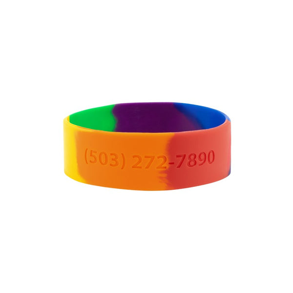 SRSBR-1 | 1" Rush Segmented Rainbow Silicone Wristband