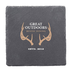 SS-COAST-2 | Square Slate Coaster (2 Color Imprint)