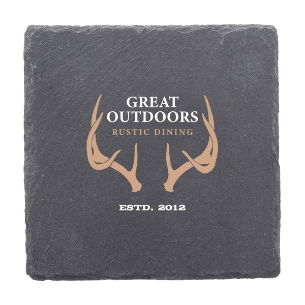 SS-COAST-2 | Square Slate Coaster (2 Color Imprint)