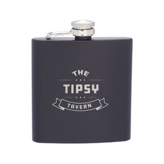 SS6-E | 6 oz. Lazio Stainless Steel Hip Flask (Engraved Imprint)