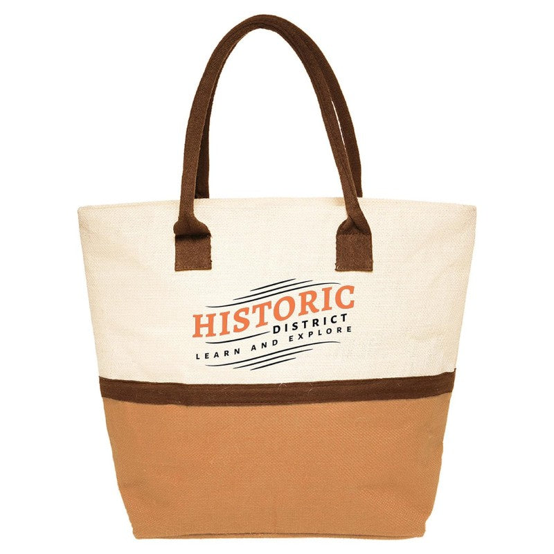 T-WSJT-2 | Two-Tone Jute Window Shopper Tote Bag (2 Color Imprint)