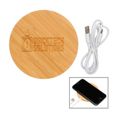WBCP15-E | Eco Qi Wireless Bamboo Charging Pad (Engraved Imprint)