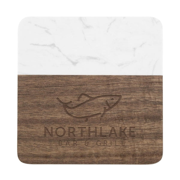WSSQ-COAST | Acacia and Slate Square Coaster